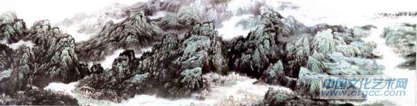 画家解金峰山水作品《洛川沐春》