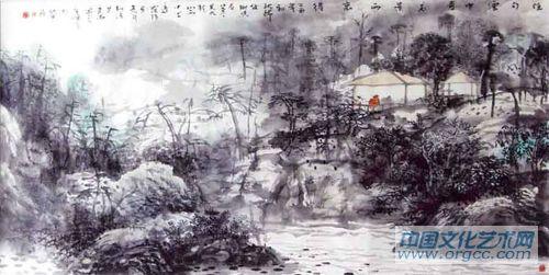 画家解金峰山水作品《美景雨中得》