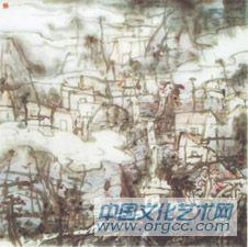 画家解金峰山水作品《梦里依稀是家心》