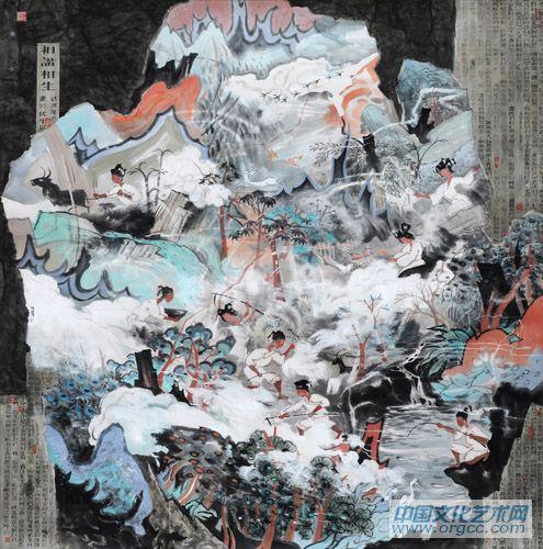 画家解金峰山水作品《相谐相生》