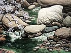 画家郭伊滨花鸟作品《石画》