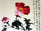 画家郭伊滨花鸟作品《唯有牡丹真国色》