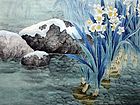 画家郭伊滨花鸟作品《石画》