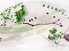 画家常丽霞扇面花鸟作品《春色怡心》