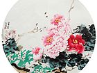 国画家常丽霞团扇花鸟作品