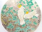 国画家常丽霞团扇花鸟作品