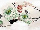 画家常丽霞扇面花鸟作品《清香》