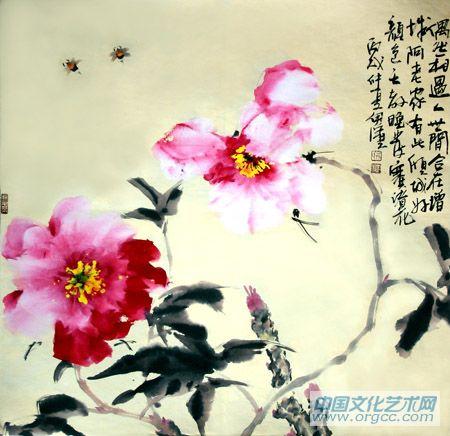 画家郭伊滨花鸟作品《偶然相遇人世间》