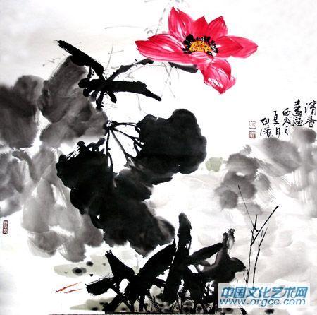 画家郭伊滨花鸟作品《清香远溢》