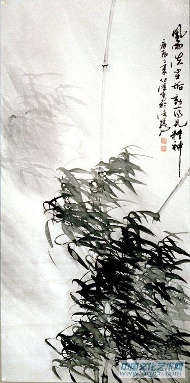 画家郭伊滨花鸟作品《风雨洗尘垢》