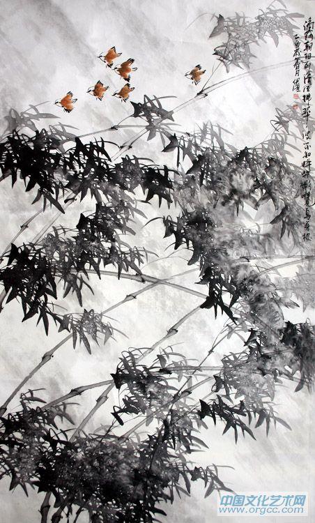 画家郭伊滨花鸟作品《滴露朝阳雨》