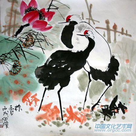 画家郭伊滨花鸟作品《荷香》