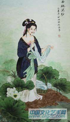 画家郝淑琳人物作品《西施浣纱》