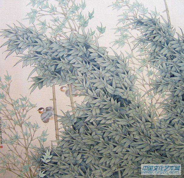 画家常丽霞花鸟作品