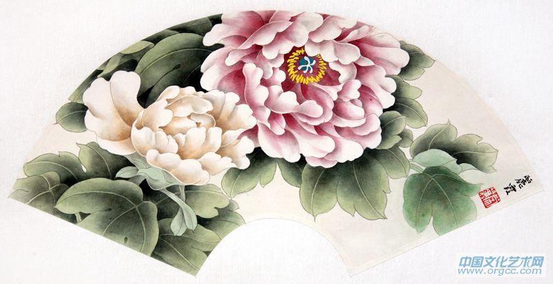 画家常丽霞扇面花鸟作品