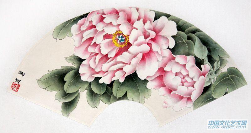画家常丽霞扇面花鸟作品