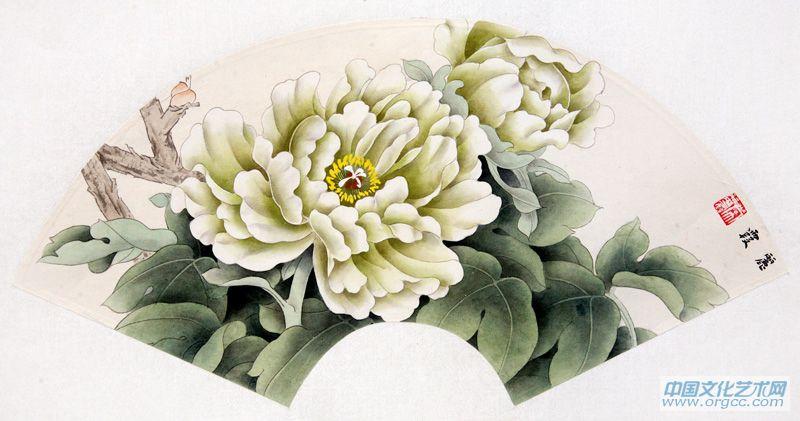 画家常丽霞扇面花鸟作品