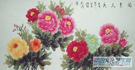 画家郝淑琳花鸟作品《国色天香》