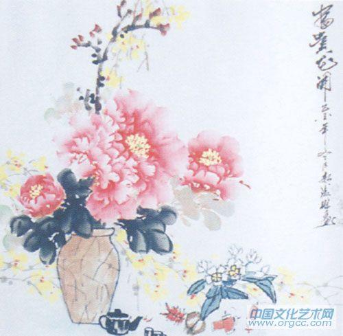 画家郝淑琳花鸟作品《富贵花开》