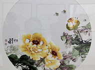王绣牡丹作品春月