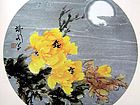 画家安瑞阁花鸟作品《花好月圆》