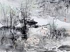 画家解金峰山水作品《烟景文章》