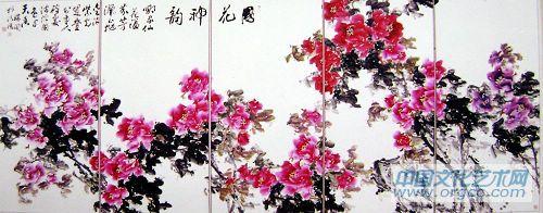 画家安瑞阁花鸟作品《国花神韵》