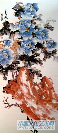 画家安瑞阁花鸟作品《惠风摇翠》