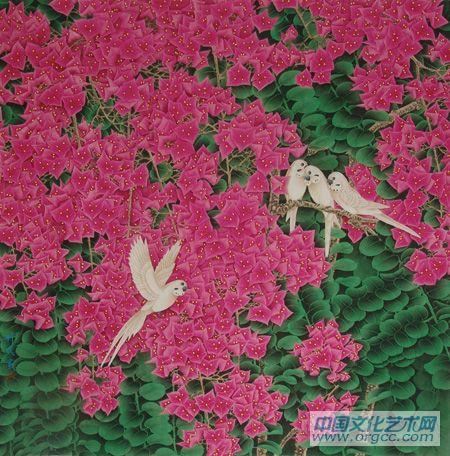 画家康利民花鸟作品