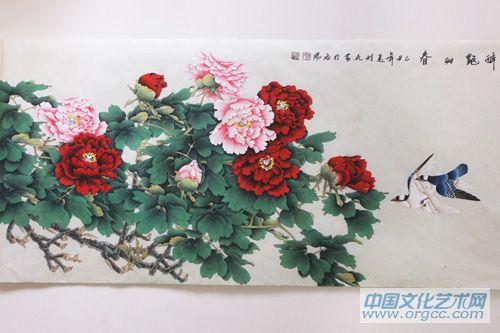 画家康利民花鸟作品《醉魁酣春》