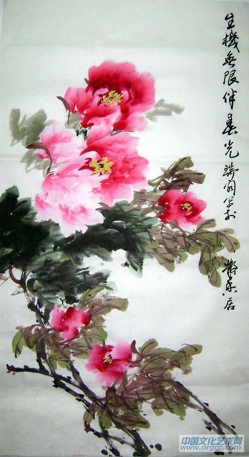 画家安瑞阁花鸟作品《生机无限伴春光》
