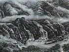 画家李颠焦墨山水作品