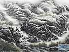 画家李颠焦墨山水作品