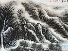 画家李颠焦墨山水作品《秋山彩水皆似金》