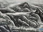 画家李颠焦墨山水作品