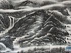 画家李颠焦墨山水作品