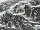 画家李颠焦墨山水作品