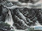 画家李颠焦墨山水作品