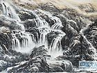 画家李颠焦墨山水作品