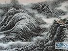 画家李颠焦墨山水作品