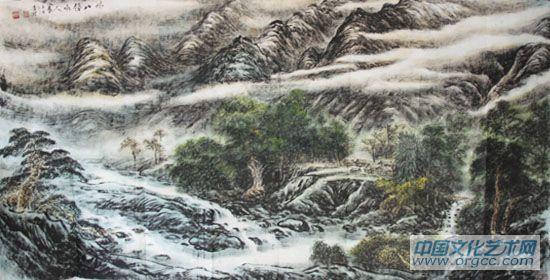 画家李颠山水作品