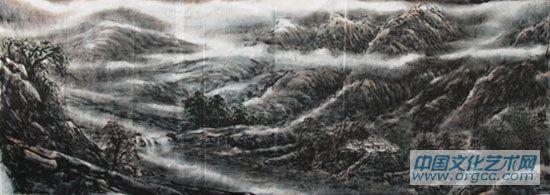 画家李颠山水作品