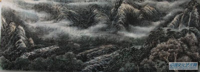 画家李颠山水作品