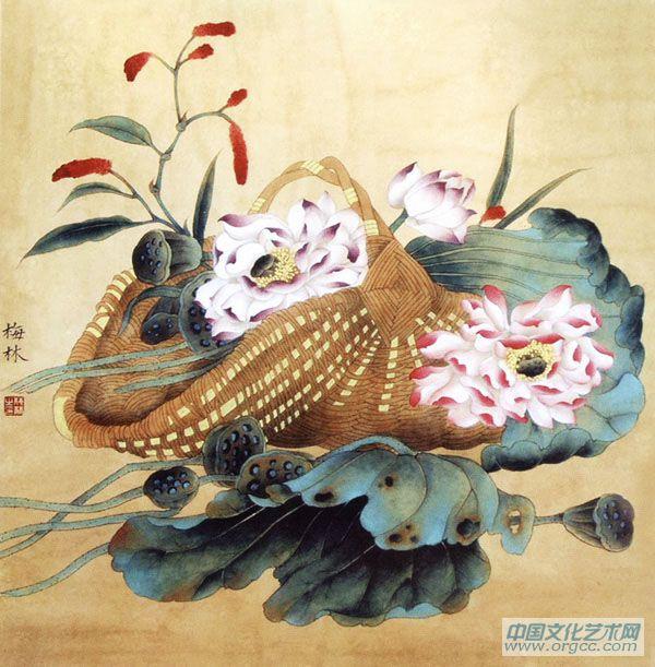 梅林作品红衣浅复深
