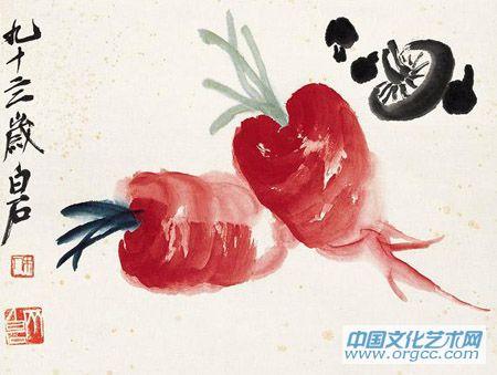 花卉草虫之萝卜蘑菇图