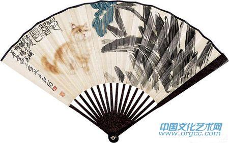 耄耋图扇面