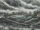 画家李颠焦墨山水作品