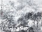 画家解金峰山水作品《青云欲雨》