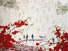 画家高少华花鸟作品《喜跃春枝观花瀑》