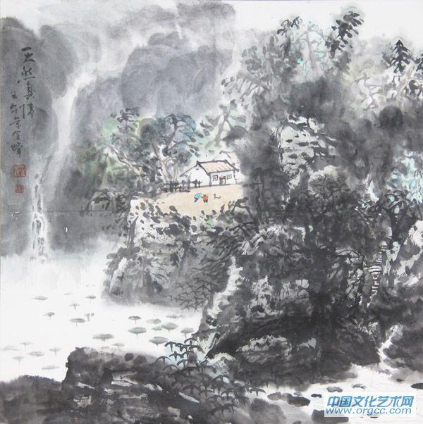 画家解金峰山水作品《天然真情》